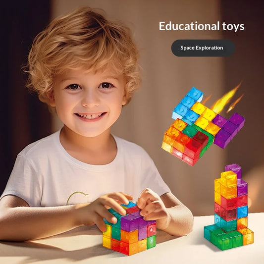 Magnetic Building Blocks Soma Cube Educational Brain Teaser Early Learning Toy