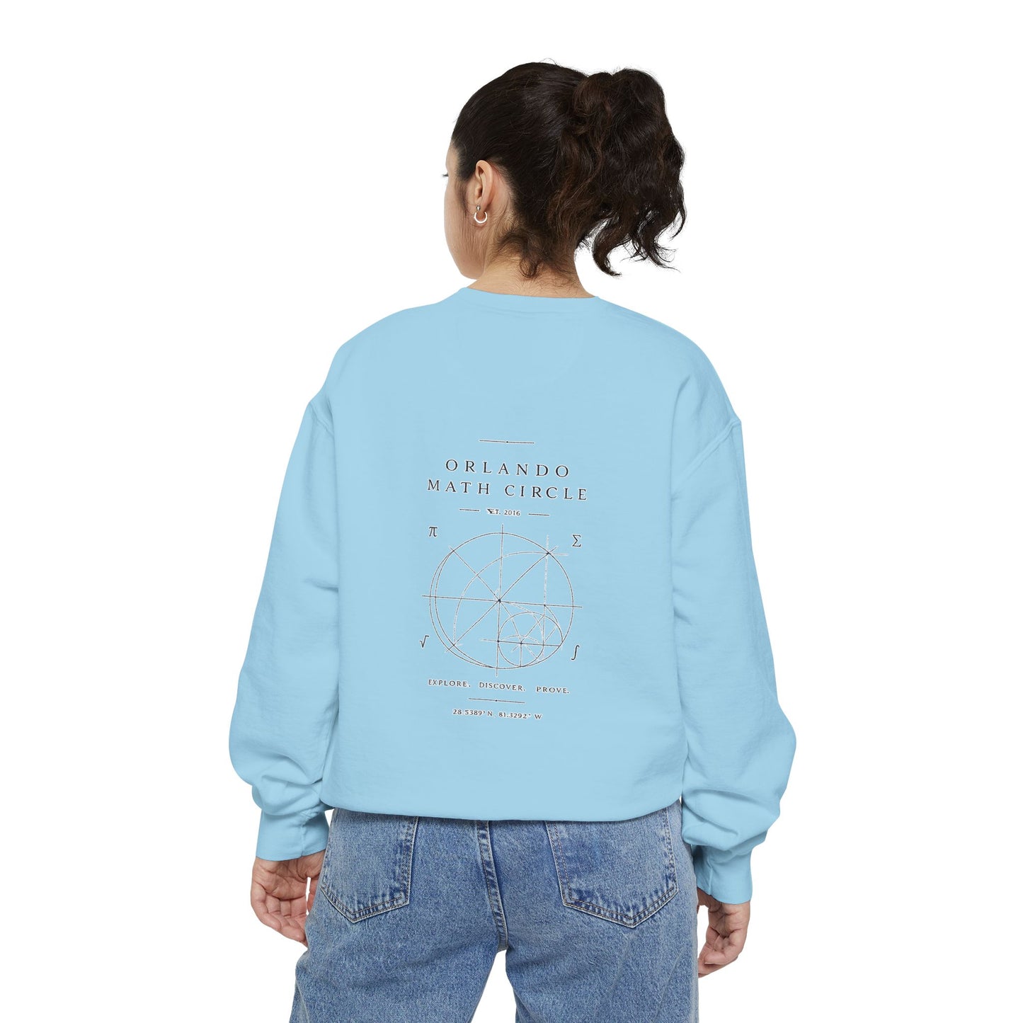 Math Club Graphic Sweatshirt — 'Orlando Math Circle' Geometric Back Print