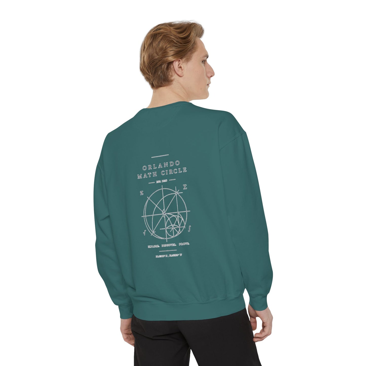 Math Club Graphic Sweatshirt — 'Orlando Math Circle' Geometric Back Print