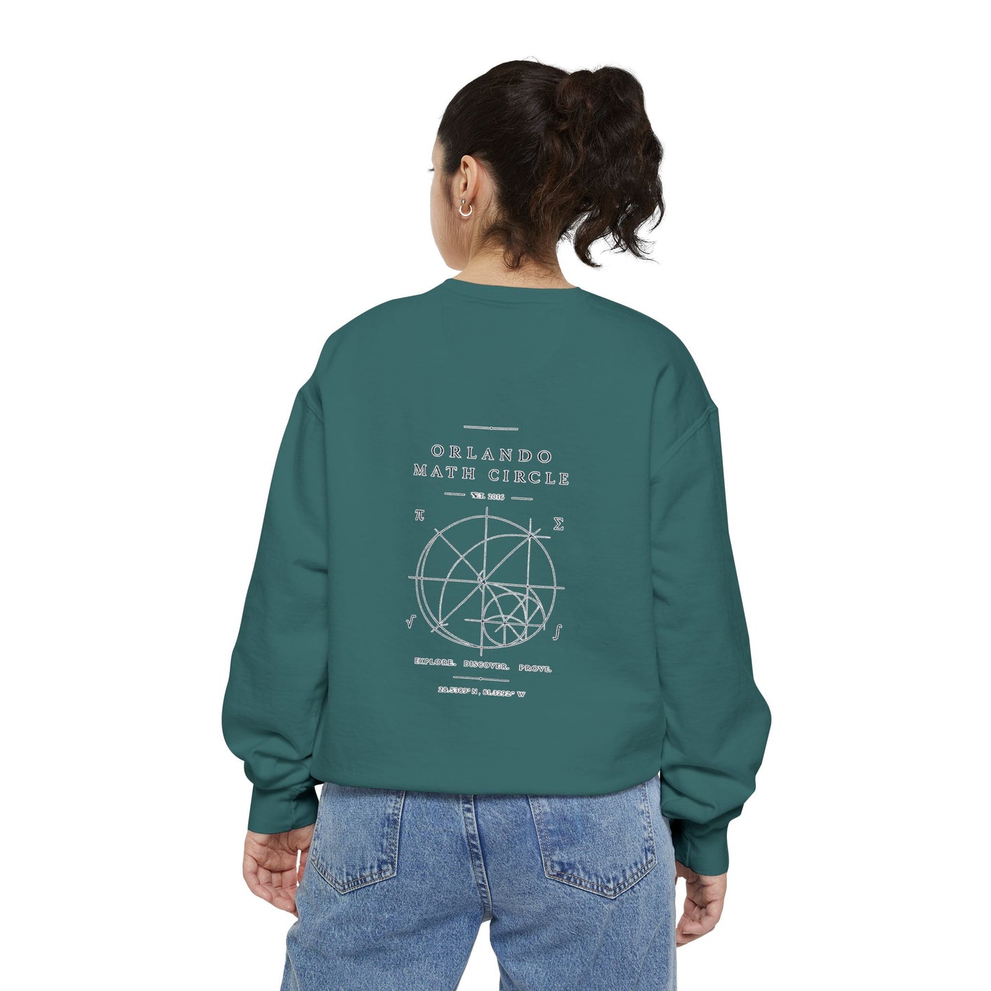 Math Club Graphic Sweatshirt — 'Orlando Math Circle' Geometric Back Print