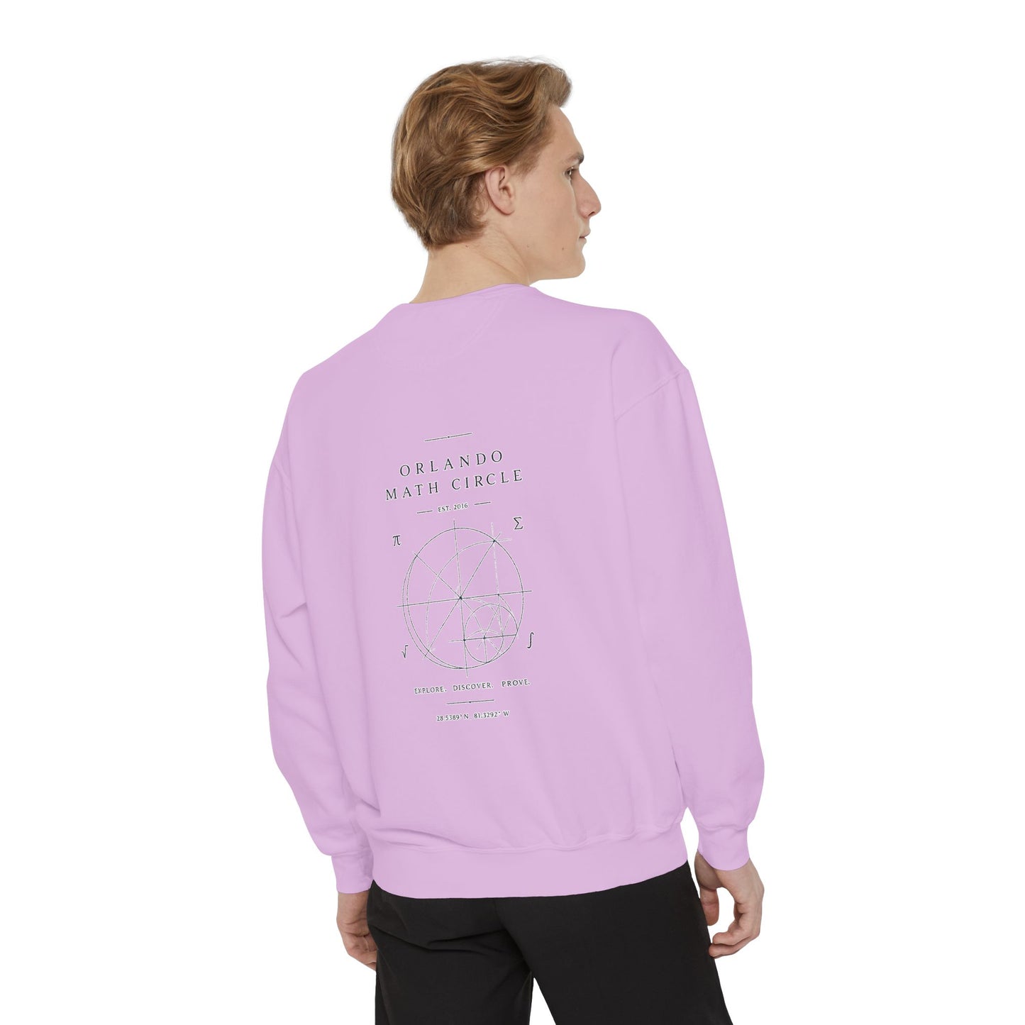 Math Club Graphic Sweatshirt — 'Orlando Math Circle' Geometric Back Print