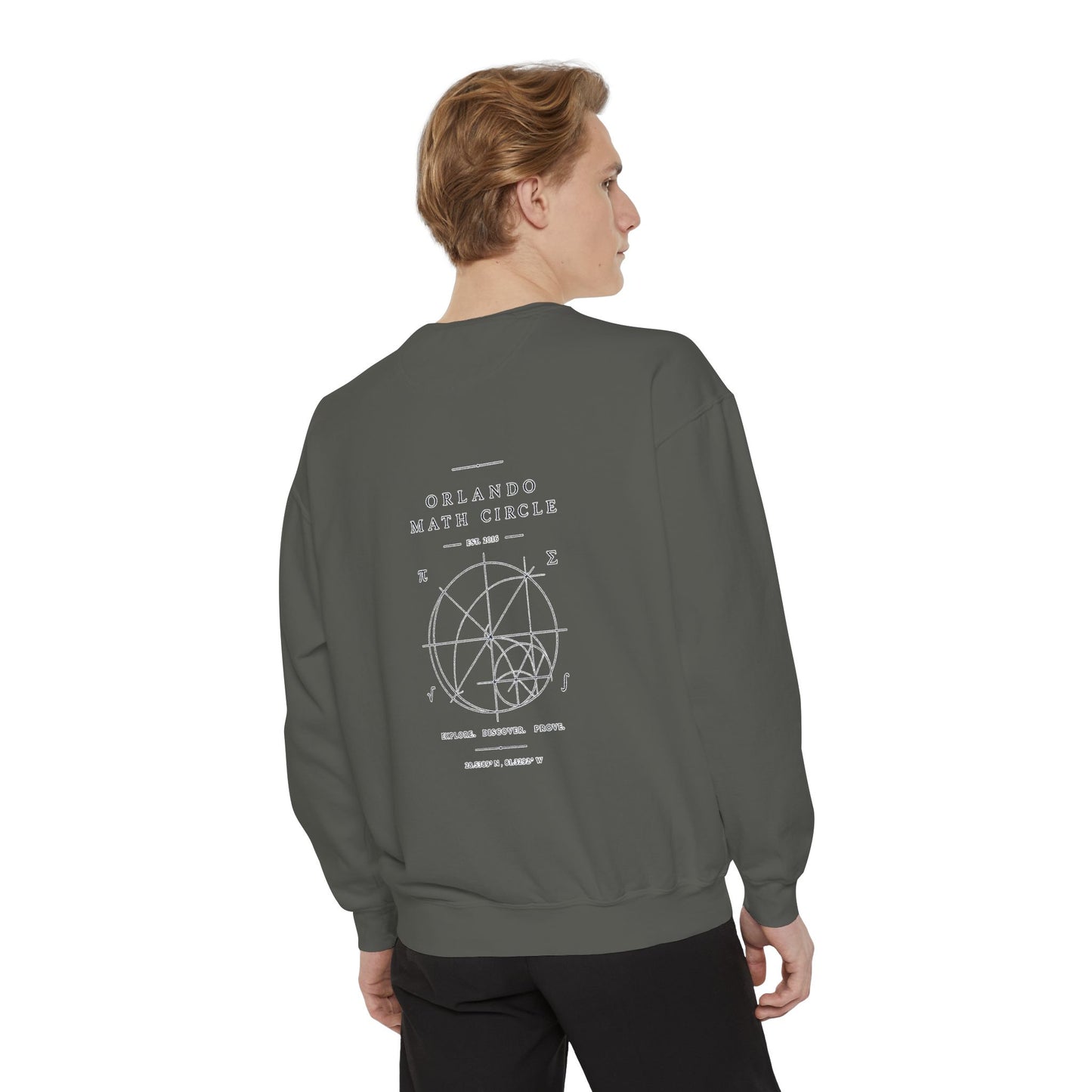 Math Club Graphic Sweatshirt — 'Orlando Math Circle' Geometric Back Print