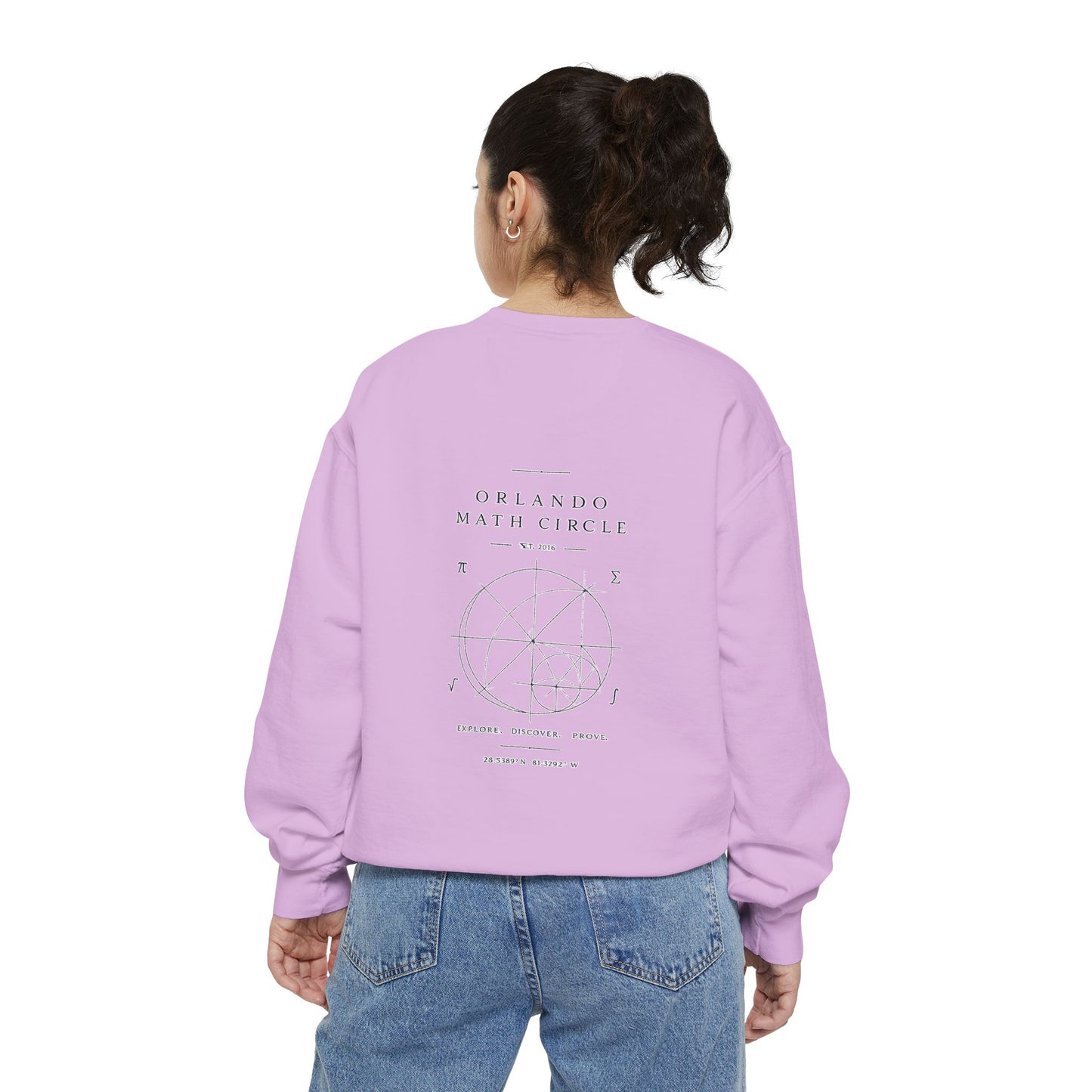 Math Club Graphic Sweatshirt — 'Orlando Math Circle' Geometric Back Print