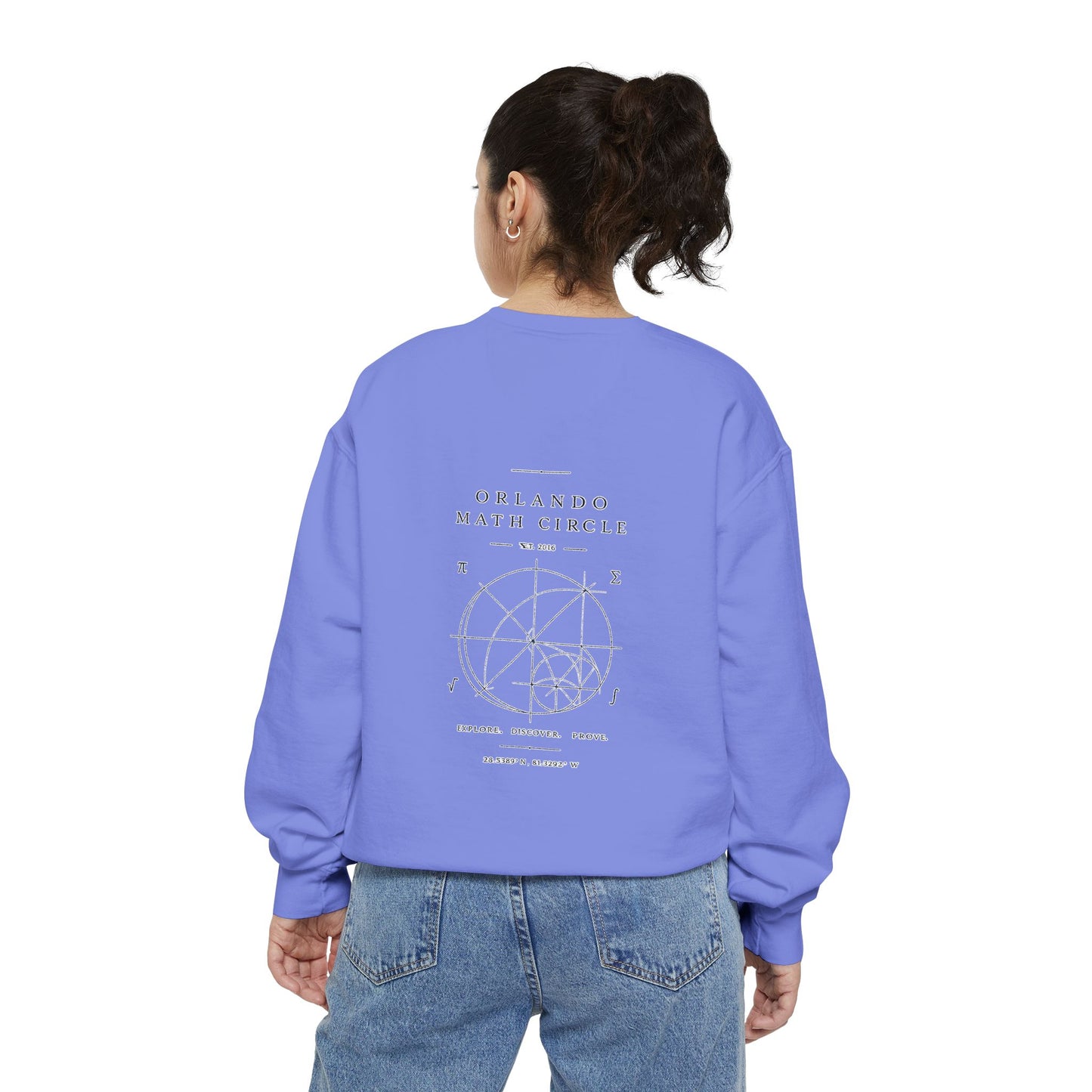 Math Club Graphic Sweatshirt — 'Orlando Math Circle' Geometric Back Print