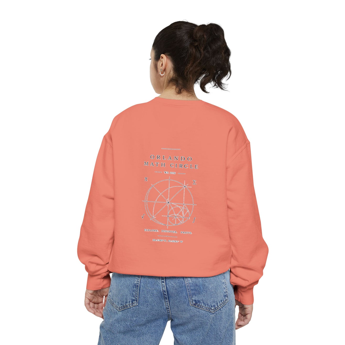 Math Club Graphic Sweatshirt — 'Orlando Math Circle' Geometric Back Print
