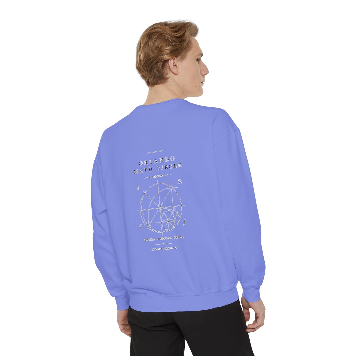 Math Club Graphic Sweatshirt — 'Orlando Math Circle' Geometric Back Print