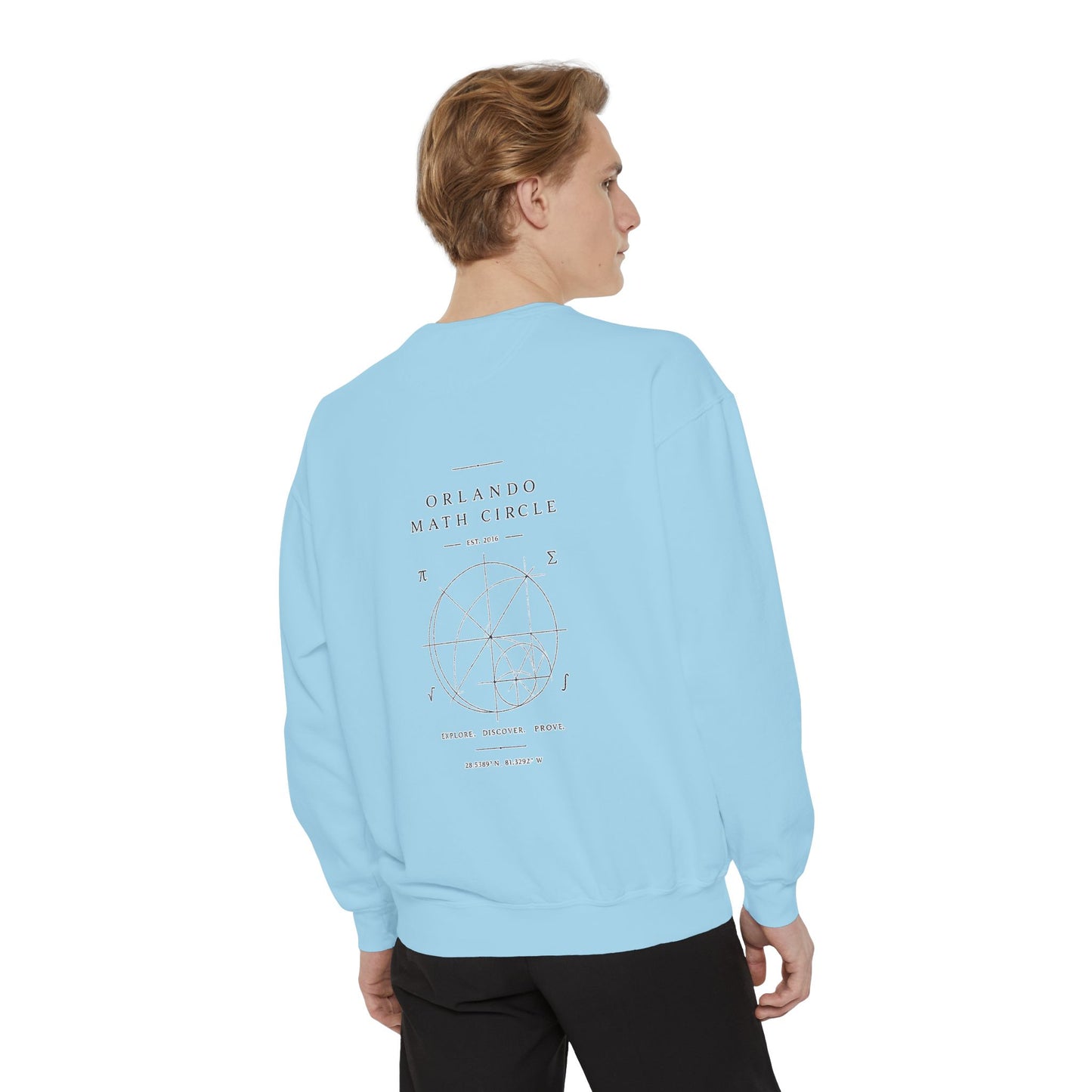 Math Club Graphic Sweatshirt — 'Orlando Math Circle' Geometric Back Print