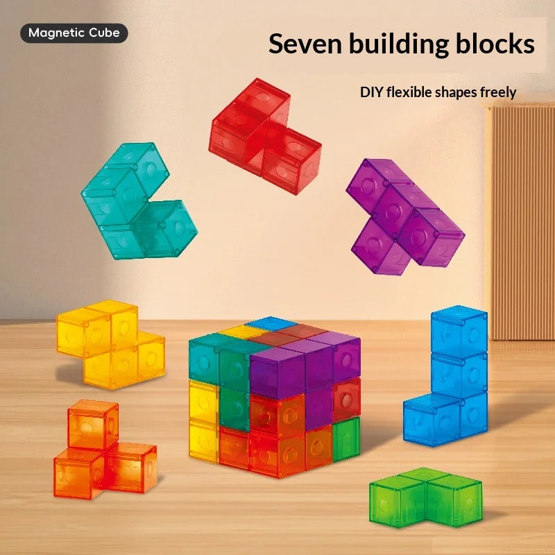 Magnetic Building Blocks Soma Cube Educational Brain Teaser Early Learning Toy